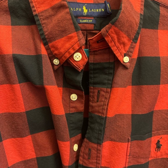 Polo by Ralph Lauren Red and Black Casual Button Down Shirt - Picture 4 of 6